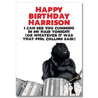 Gorilla White Birthday Card